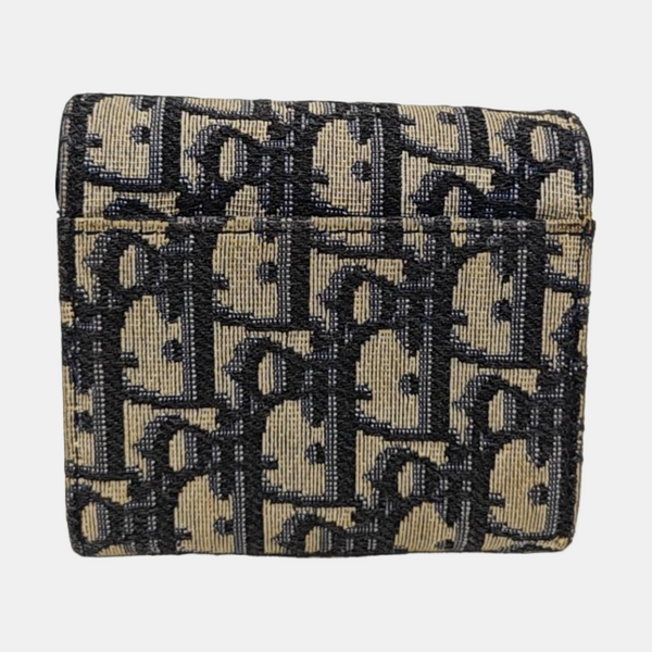 Saddle Mini Oblique Canvas Blue Wallet