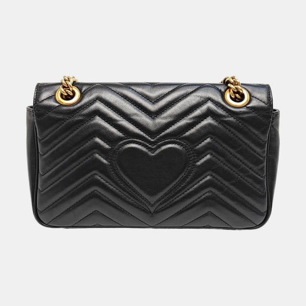 GG Marmont Small Quilted Calfskin Black