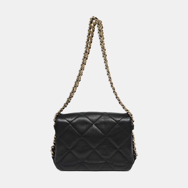 Quilted Calfskin Shoulder Bag Black