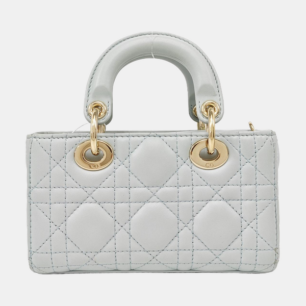 Lady D-Joy Super Mini Cannage Lambskin Blue