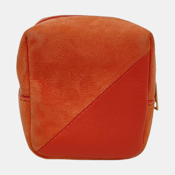 MONOGRAM BLOGGER Quilted Suede Pink Coin Purse