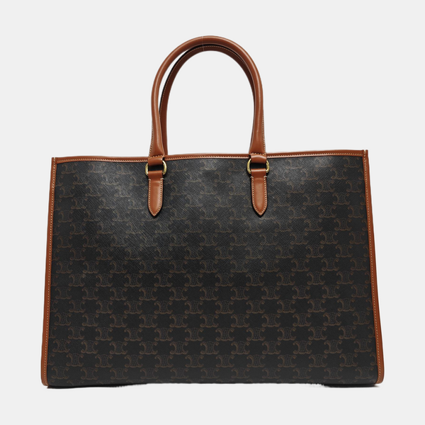 Coated Canvas Tote Bag Brown