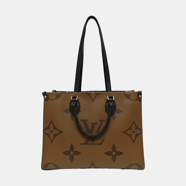 Authenticated pre-owned ONTHEGO MM Monogram Coated Canvas Brown - Tote Bag at Looply