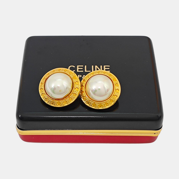 Faux Pearl White Clip On Earrings