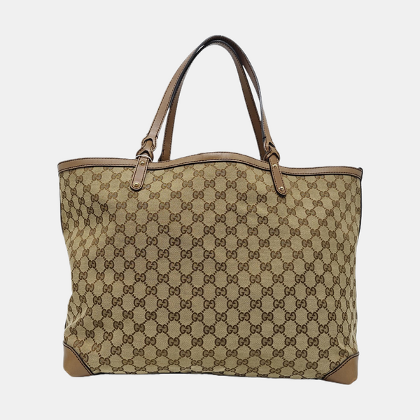 Monogram Canvas Tote Bag Beige