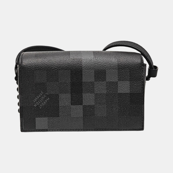 SOFT TRUNK Mini Damier Graphite Coated Canvas Black