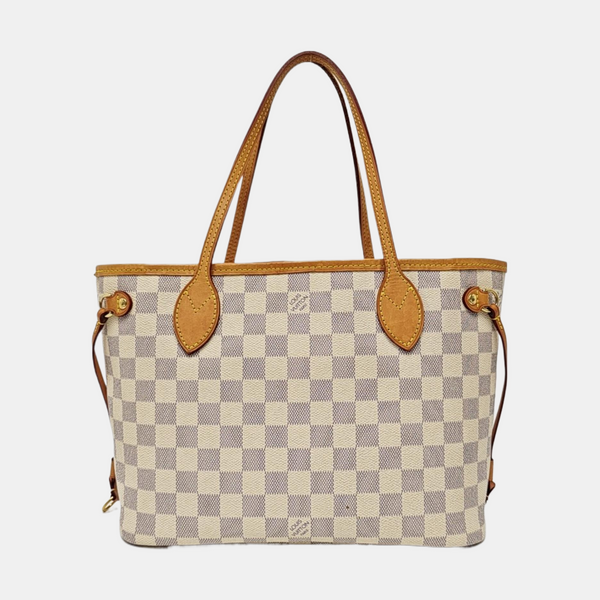 NEVERFULL PM Damier Azur Coated Canvas White