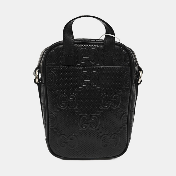 Monogram Calfskin Shoulder Bag Mini Black