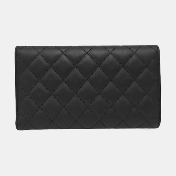 CAMBON Medium Quilted Calfskin Black Wallet