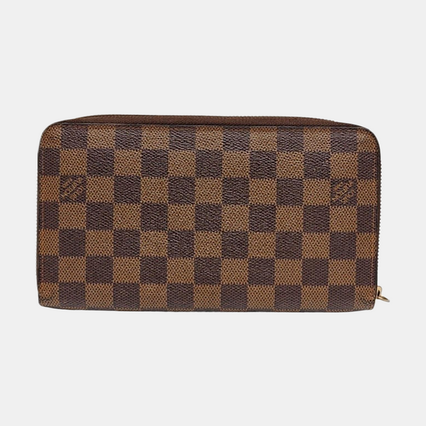 ZIPPY Damier Ebene Coated Canvas Brown Wallet