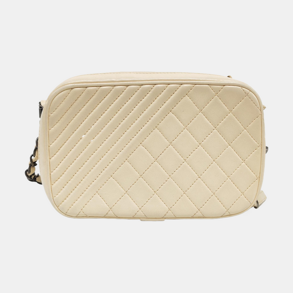 Small Quilted Lambskin White