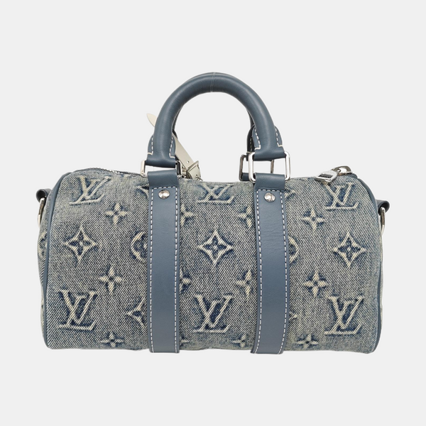KEEPALL 25 Monogram Fabric Blue