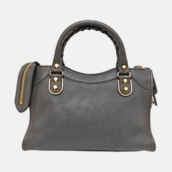 Classic Metallic Edge City Mini Lambskin Gray