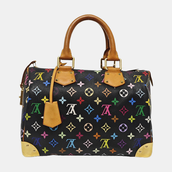 SPEEDY 30 Monogram Coated Canvas Black