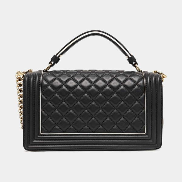 Authenticated pre-owned BOY CHANEL Medium Quilted Calfskin Black - Shoulder Bag at Looply