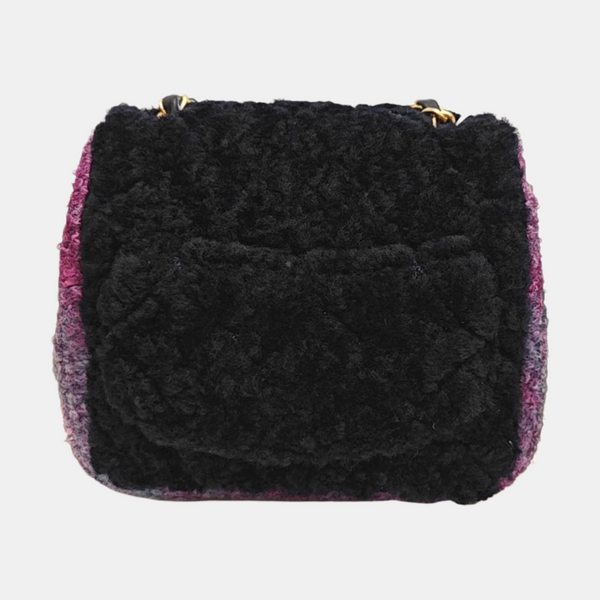 CLASSIC FLAP Mini Quilted Wool Black
