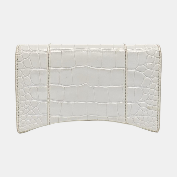 Hourglass Wallet On Chain Mini Calfskin White