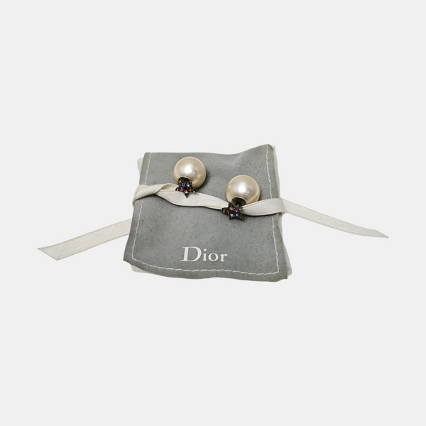 Dior Tribales Metal Silver Stud Earrings