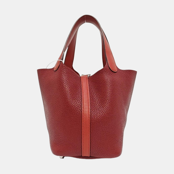 Authenticated pre-owned Picotin Lock 18 Clemence Red - Bucket Bag at Looply