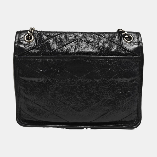NIKI Small Chevron Calfskin Black