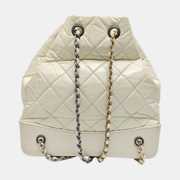 GABRIELLE Small Quilted Calfskin White