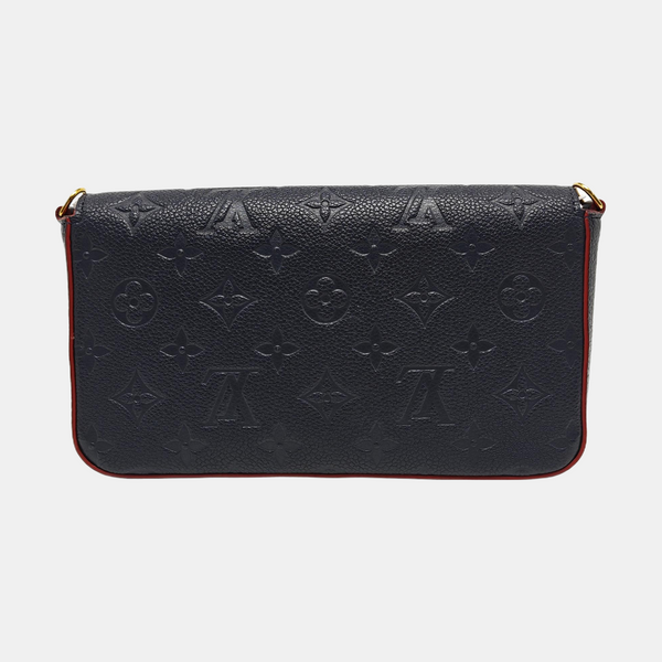 Authenticated pre-owned FÉLICIE Monogram Calfskin Blue - Shoulder Bag at Looply
