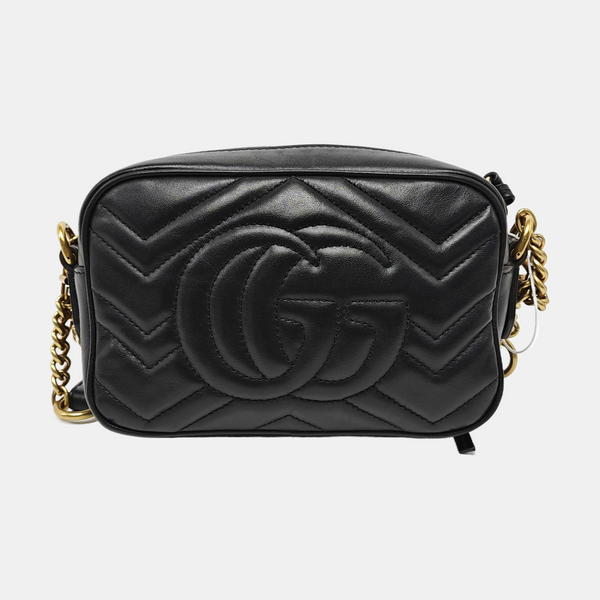 GG Marmont Mini Quilted Calfskin Black