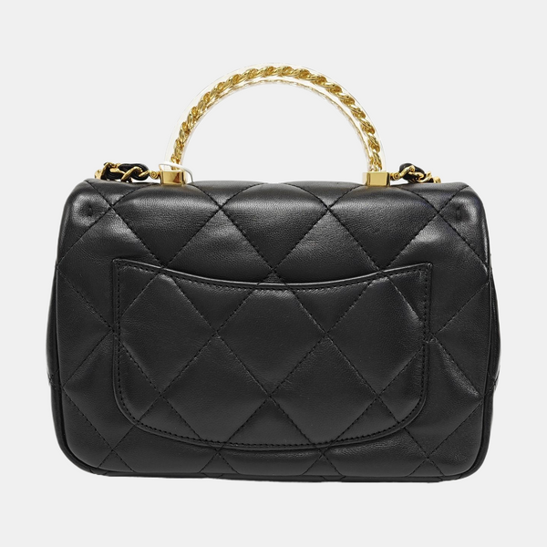 Quilted Lambskin Shoulder Bag Mini Black