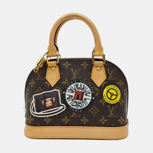 ALMA BB Monogram Coated Canvas Brown