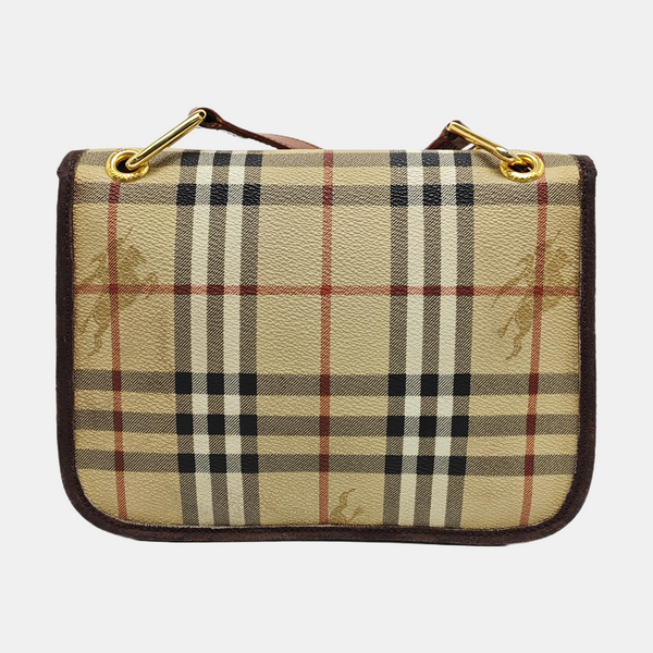 Coated Canvas Shoulder Bag Brown