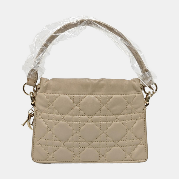 Authenticated pre-owned Lady Dior Milly Mini Cannage Lambskin Beige - Shoulder Bag at Looply