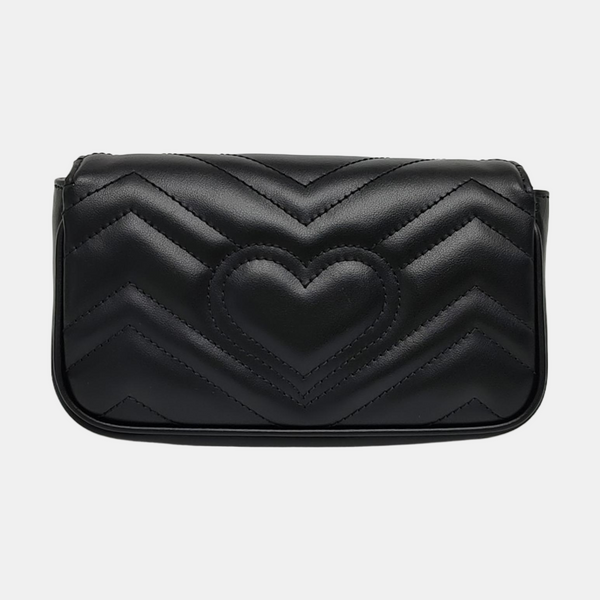 GG Marmont Mini Quilted Calfskin Black