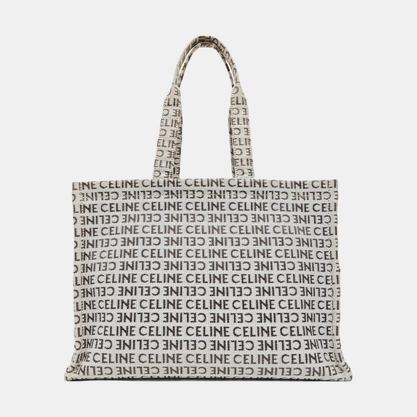 Fabric Top Handle Bag Large Beige