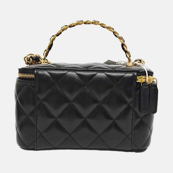 VANITY CASE Small Quilted Calfskin Black