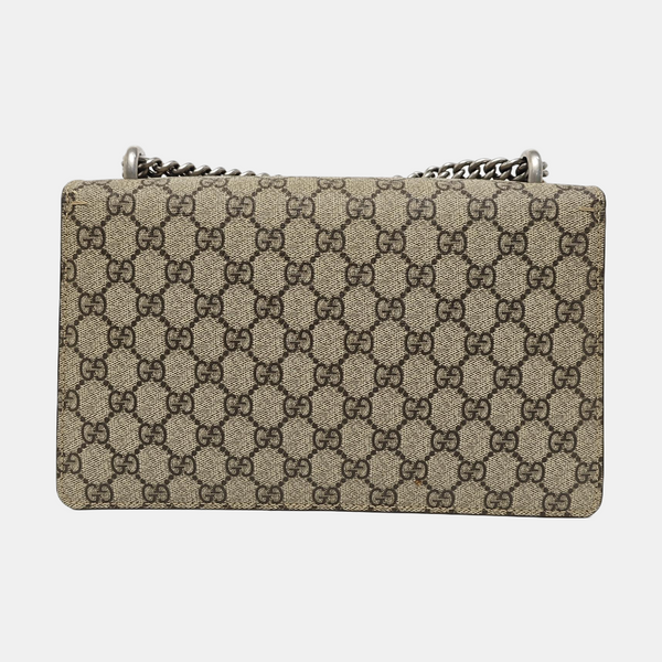 Dionysus Small Monogram Coated Canvas Beige