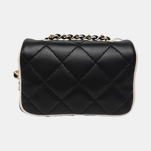 Quilted Lambskin Shoulder Bag Black