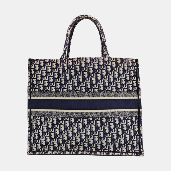 Book Tote Large Oblique Canvas Beige