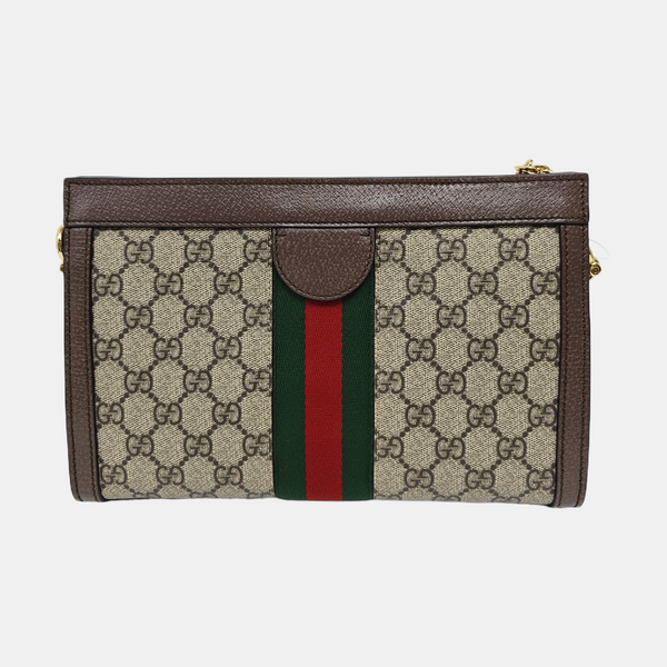 Ophidia Small Monogram Coated Canvas Beige