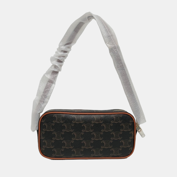 Coated Canvas Shoulder Bag Mini Brown