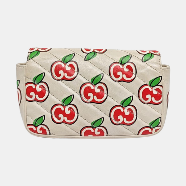 Authenticated pre-owned GG Marmont Mini Quilted Calfskin White - Crossbody Bag at Looply