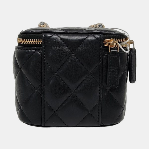 Authenticated pre-owned VANITY CASE Small Quilted Lambskin Black - Crossbody Bag at Looply