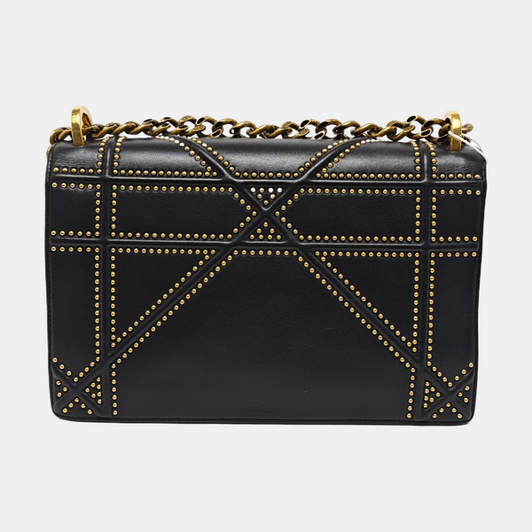 Diorama Medium Cannage Calfskin Black