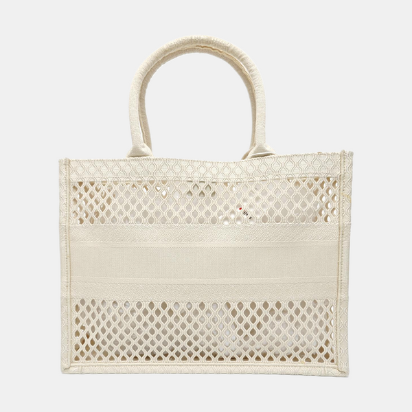 Book Tote Medium Fabric White
