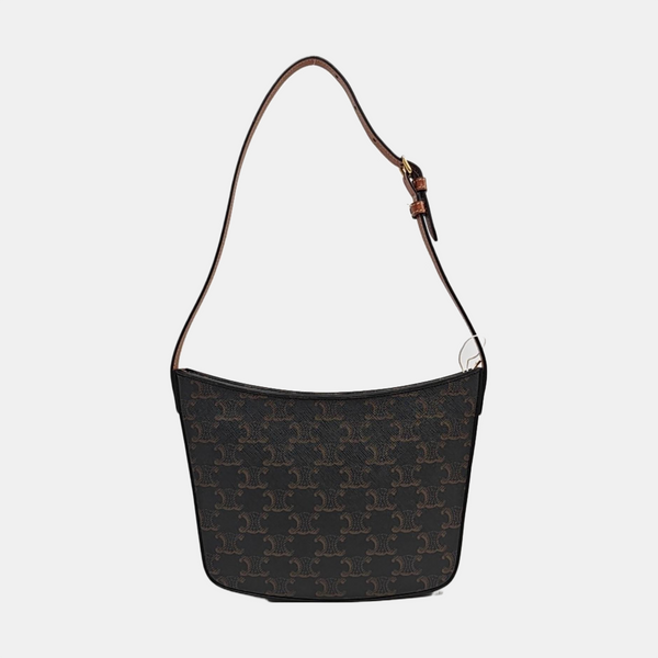 Coated Canvas Shoulder Bag Medium Brown