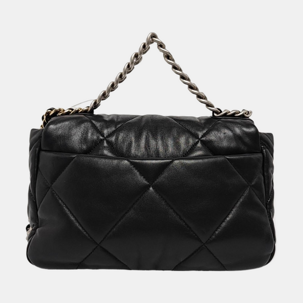 CHANEL 19 Large Quilted Lambskin Black