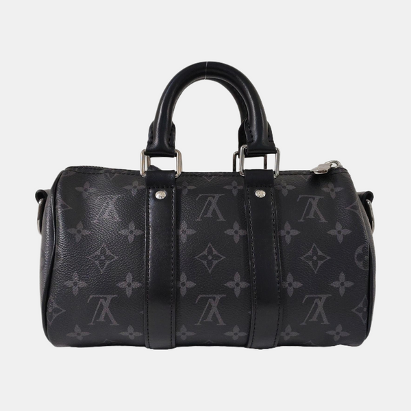 KEEPALL 25 Monogram Coated Canvas Black