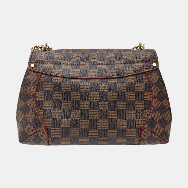CAÏSSA Damier Ebene Coated Canvas Brown