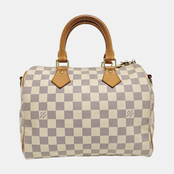 SPEEDY 25 Damier Azur Coated Canvas White