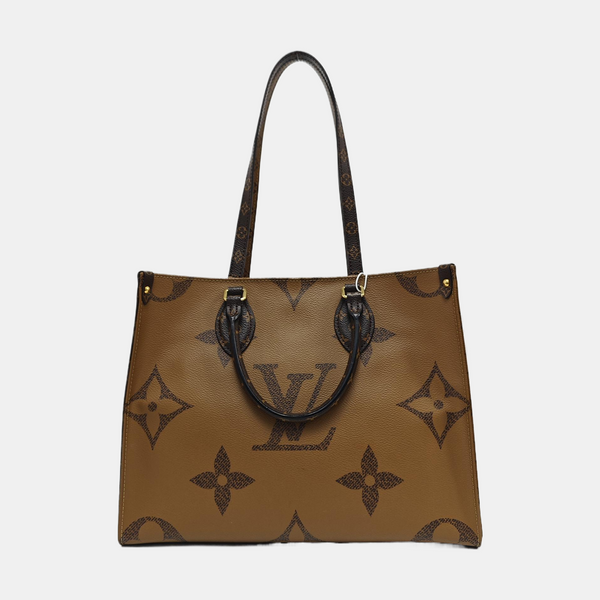 Authenticated pre-owned ONTHEGO MM Monogram Coated Canvas Brown - Tote Bag at Looply