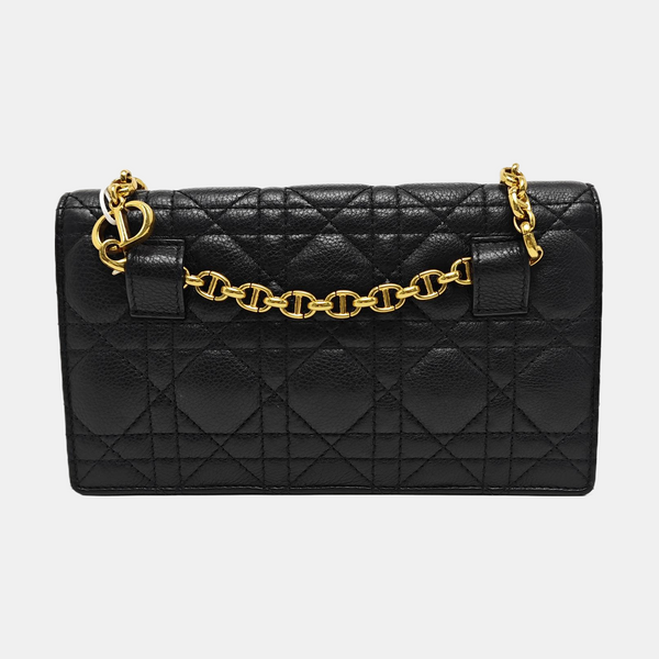 Dior Caro Piel de becerro acolchada negra